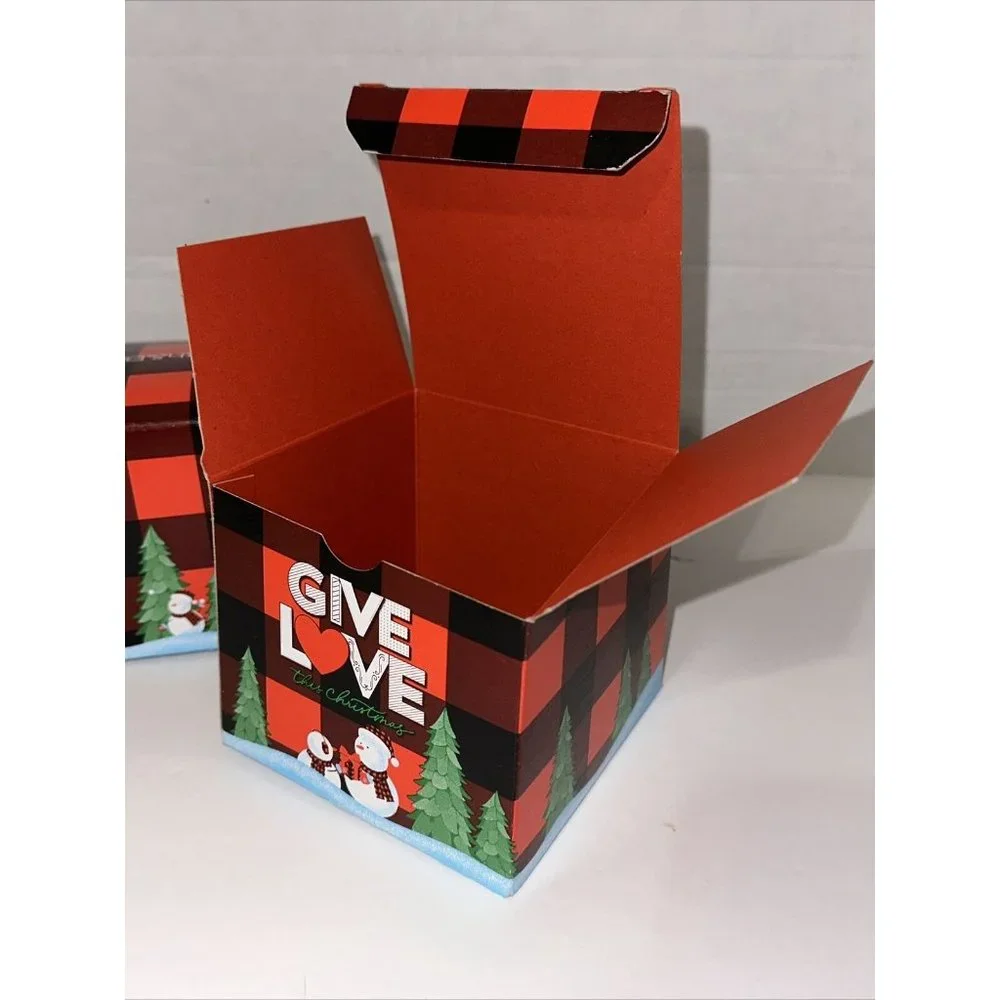 Bath & Body Works Christmas Snowmen 3 Wick Candle Gift Box Boxes Give Love 3